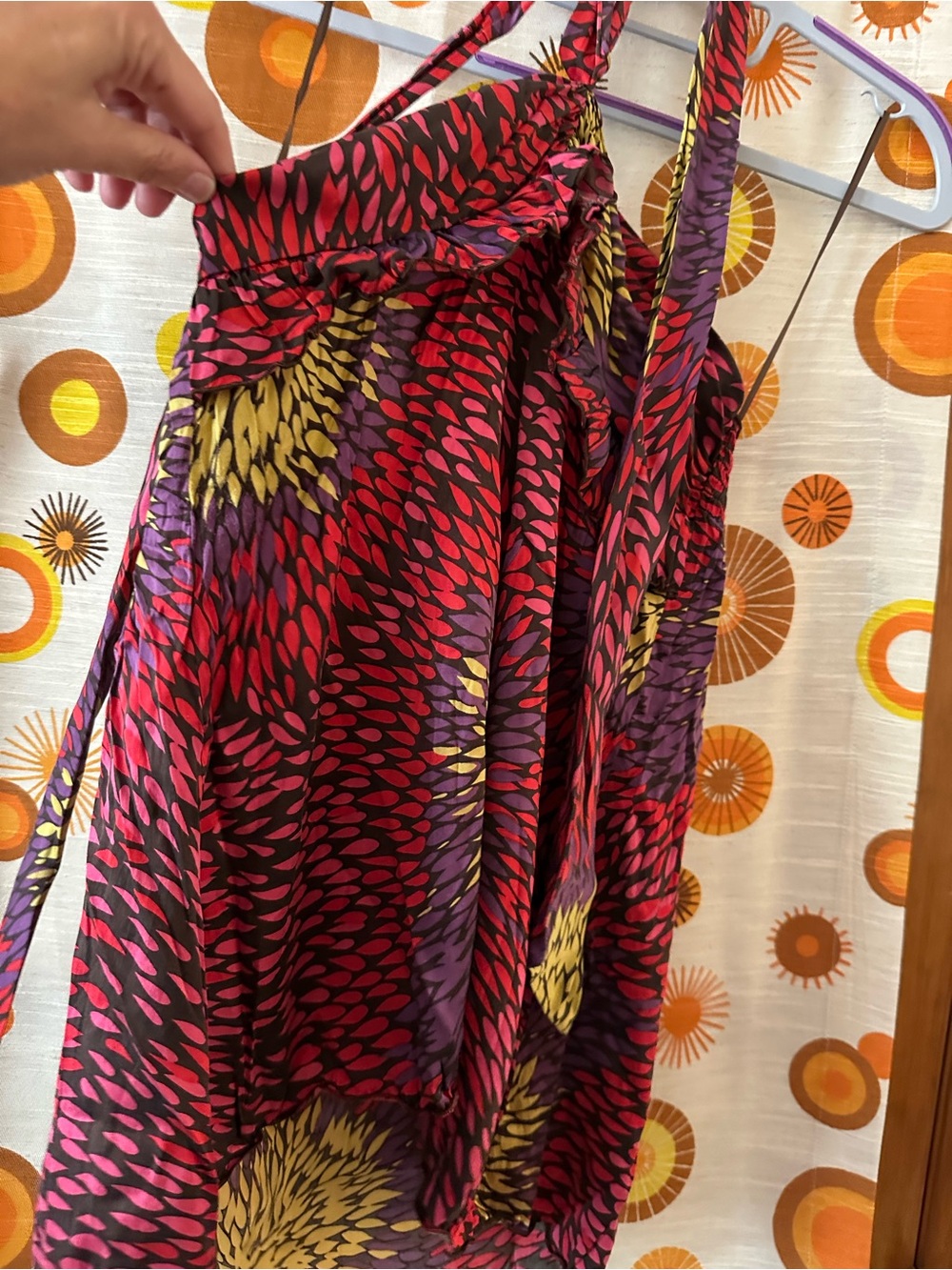 Trina Turk Red, Purple & Yellow Sleeveless Shirt